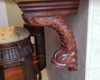 Wet bar counter support detail