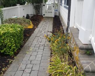 Hardscape pavers; plants