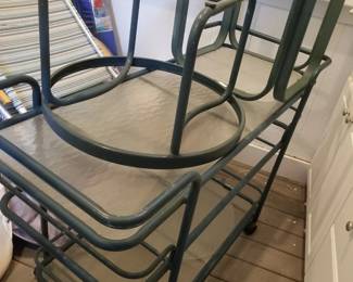Bar cart with cocktail tables