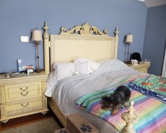 Spectacular king bedroom suite by Pulaski Furniture: king bed; nightstands