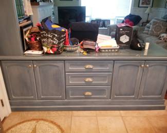 Kitchen room divider cabinetry provides extra storage