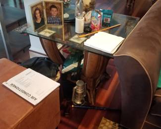 Glass top end table - 2 available