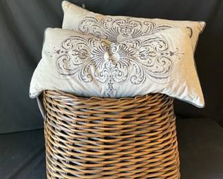 Large Basket And Pillows