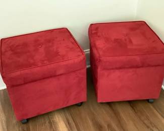 Skyline Red Storage Ottomans