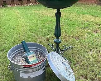 Solar Birdbath And Birdseed