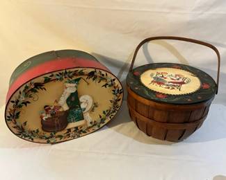 Hand Painted Christmas Baskets