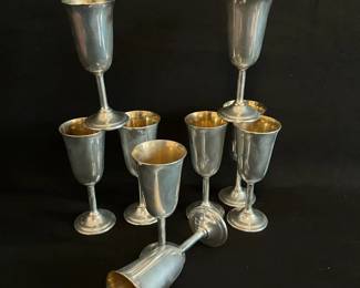 9 International Sterling Cordial Cups