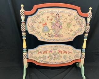Wooden Folk Art Fireplace Panel Table