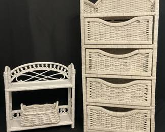 White Wicker Shelving