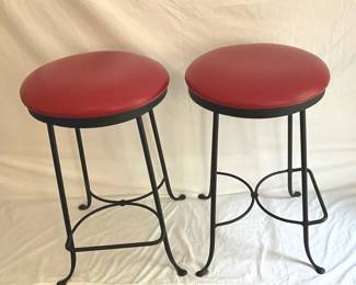 Red Top Metal Bar Stools