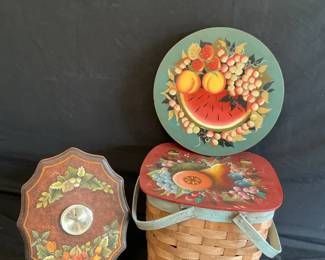 Basket of HandPainted Fruit