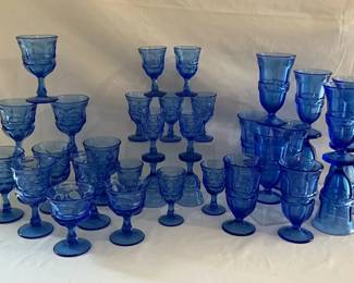 Henry Ford Museum Fostoria Argus Blue Glassware