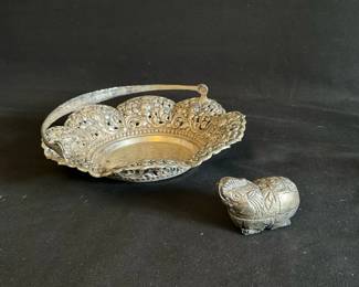 800 Silver Basket Elephant