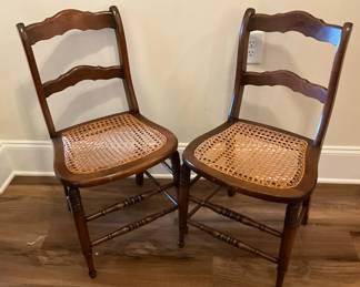 2 Antique Wooden Dining Chairs
