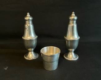 Sterling Salt And Pepper Shakers And Friend