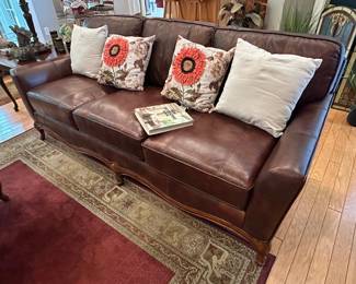 Liz Claiborne leather sofa, matching chair and ottoman