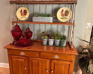 Wood and metal hutch