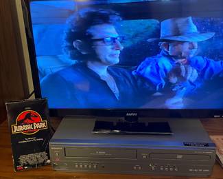 Working VHS & DVD player. Small working TV