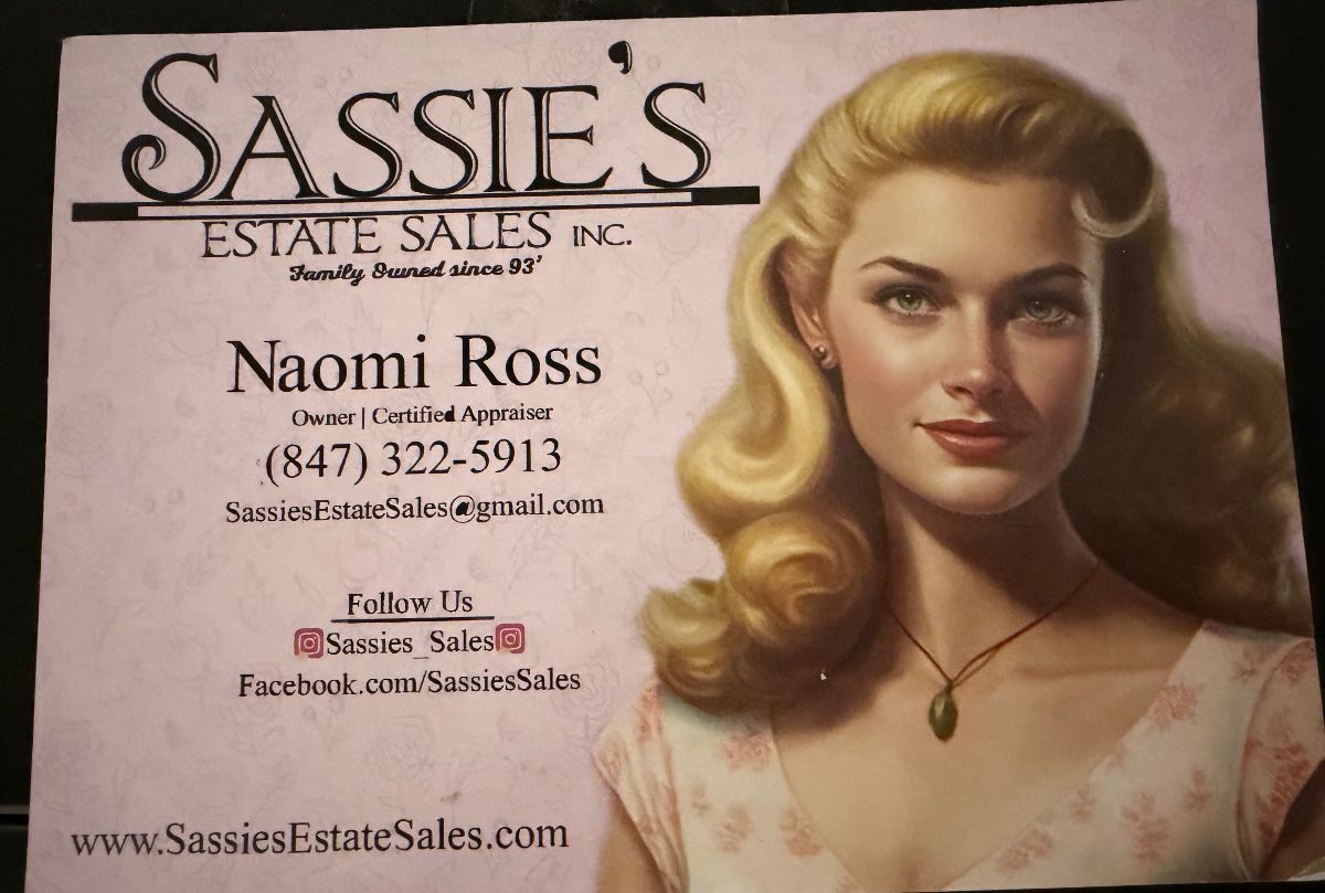 Sassies Estate Sales. Conducting Professional Estate Sales since 1993! We are Commission ONLY! Check out our web site. www.sassiesestatesales.com