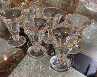 Beautiful and heavy gold rimmed cordials