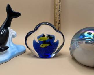 Art glass paper weights. 