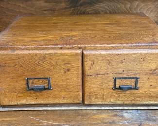 Oak Two-Drawer Desktop Organizer ($55)