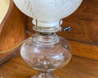 Frosted Floral Oil Table Lamp ($35)