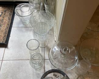 Glass Bowl & Assorted Glassware Lot ($40)