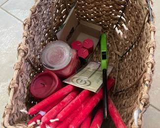Basket with candles $10