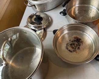 Assorted pots and pans ($30)
