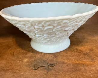 Milk Glass Bowl $12