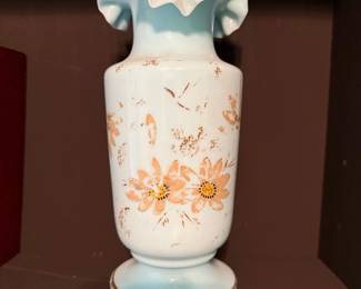Ruffled Top Milk Glass Vase ($35)