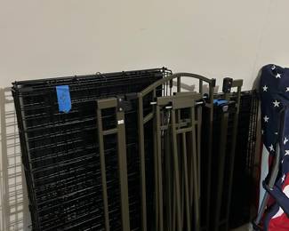 Dog crates and gate