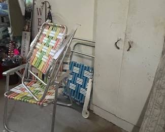 Vintage webbed chairs