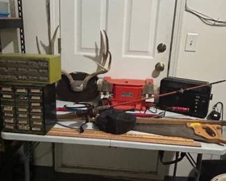 But and bolt bins, deer antlers