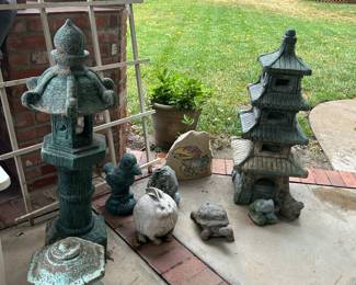 Lots of concrete yard statues
