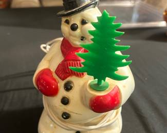 Vintage plastic lighted snowman