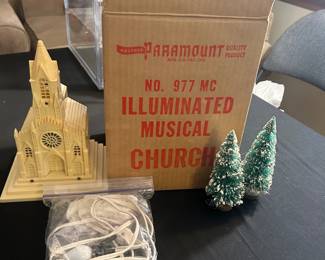 Vintage lighted church with original box