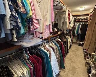 One of three closets of clothes