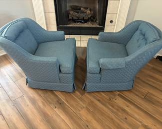 (2) Blue Quality Club Chairs $50 each