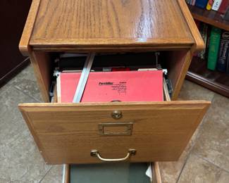 (2) Oak look 2 drawer file cabinets w keys $45 each. 16”w 17”d 28”t