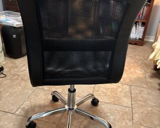 Black adjustable office chair $60. 19” w 17.5” d 36”t