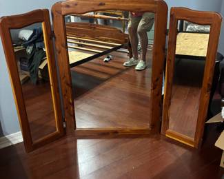 Cedar tri fold mirror $90.00. 56”w 42”t .75” d