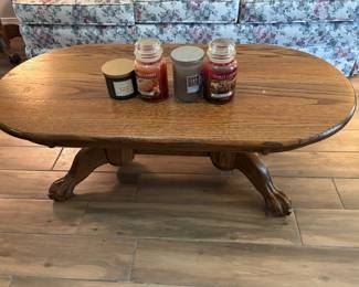 Oak Coffee Table w claw feet $150.