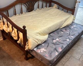 Wooden Spindle back Daybed w Trundle $250. 81”w 40”d 39”t