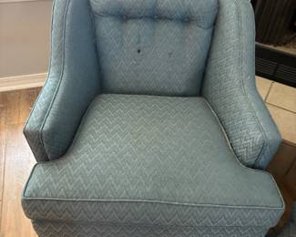 (2) Blue Quality Club Chairs $50 each