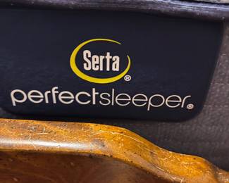 Wood Queen Bed HB/FB Serta mattress & box $350.00. HB 64” w 44”t