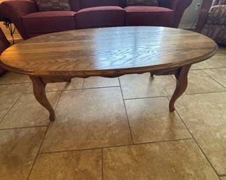 Oak oval Queen Anne Style coffee table $ 90. 45” w 27”d 17” t