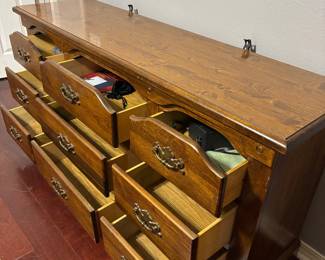 Dresser w Mirror $250.00. 64”w 18”d 32”t 76”t w mirror