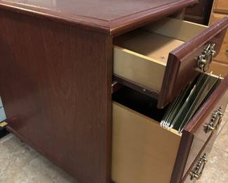 Mahogany matching rolling file cabinets W $60. 17”w 22”d 22.5” t